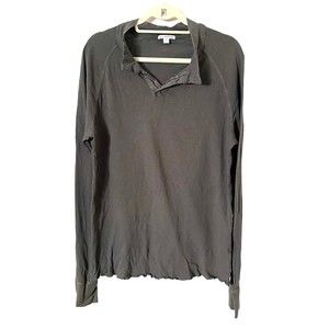 JAMES PERSE Long Sleeve Collared Top Sz 1 (S)